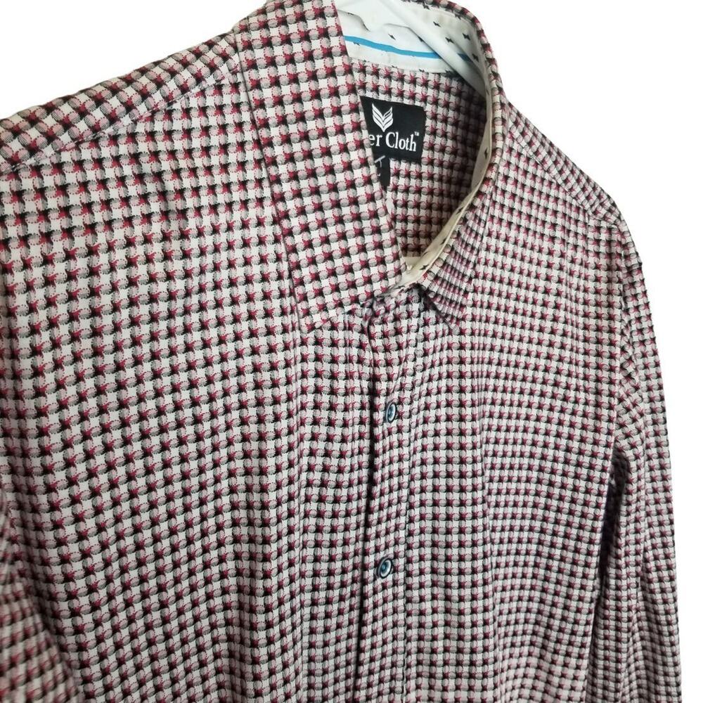 Butter Cloth Mens Geometric Oxford Shirt Sz L Career Corp Business Wedding Guest - Picture 5 of 7